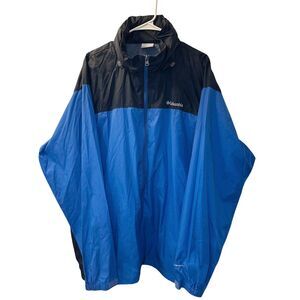 Columbia Omni-Shield Windbreaker Jacket Men's Size XXL Blue Roll-Away Hood